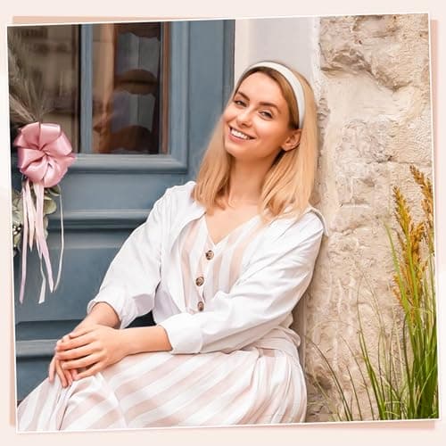 obeoby Cute Headbands for Women, Trendy Headband for Vintage Outfit Non Slip 1 Inch diademas para niñas Wide Hair Bands for Women's Hair Fall Head Bands Accessories Gifts - Thumbnail 3