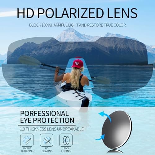 OULAIQI Polarized Sports Baseball Sunglasses, TR90 Lightweight Material, UV400 Unisex Cycling Glasses For Youth and Adults (WhiteRed) - Thumbnail 4