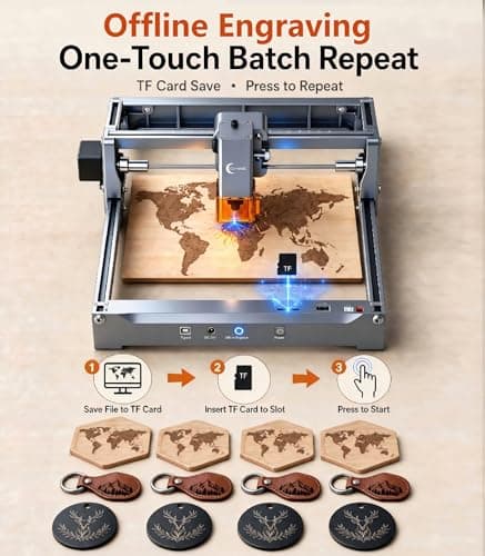 Laser Engraver, Carverall K15 Pro 5W Laser Engraving Machine for Beginners DIY High Accuracy 200x300mm (Near A4) Portable CNC Laser Cutter for Wood Coated Metal Acrylic Leather, 5000mW, Class 1 - Thumbnail 5