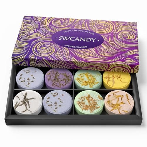 Shower Steamers Aromatherapy Birthday Gifts for Women - SWCANDY 8 Pcs Travel Essentials, Hotel Shower Spa Holidays Mom Wife Grandma Sister Her Self Care Relaxation with Natural Essential Oils Home - Image 1