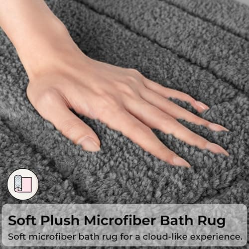 GRANNY SAYS Deep Gray Bathroom Rug Mat, Bath Mats for Bathroom Non-Slip, Super Soft and Water Absorbent, Extra Large Bath Rugs, Microfiber Long Bath Rugs for Floor, Tub and Shower,71" x 24" - Thumbnail 3