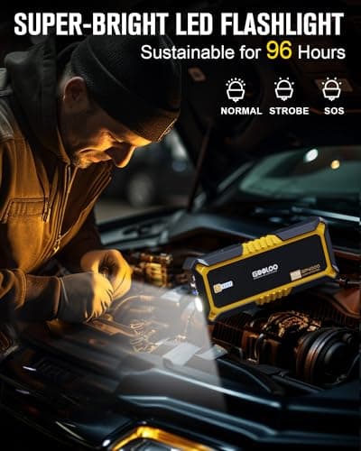 GOOLOO GP4000 Jump Starter 4000A Peak Car Starter (All Gas,up to 10.0L Diesel Engine) SuperSafe 12V Lithium Jump Box,Auto Battery Booster Pack,Portable Power Bank with USB Quick Charge and Type C Port - Thumbnail 4