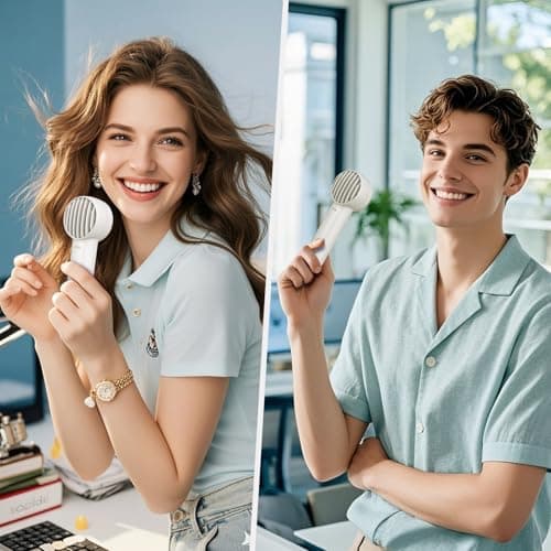 Portable Mini Turbo Handheld Fan, Pocket USB Rechargeable fan with 3-Speed Super Strong Wind Adjustable, Personal Travel Summer Cooling Eyelash Fan Gifts for Girls Boys Men Women- Indoor Outdoor - Thumbnail 5