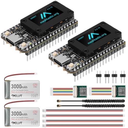 2 Set ESP32 LoRa V4 Development Board + L76K GNSS Module + 3000mAh Battery, Upgraded ESP32-S3 WiFi BLE 16MB Flash 28dBm High Power SX1262 LoRa Module for Meshtastic MeshCore LoRaWAN - Image 1