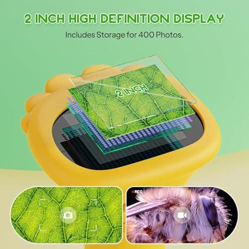 Kids Microscope - Ashfly 1000X Portable Microscope for Kids, Photo & Video Miniscope Pocket Microscope Gifts, 2'' Digital Screen | Ideal Easter Gifts 2026 for Boys Girls Age 3-12 - Thumbnail 2