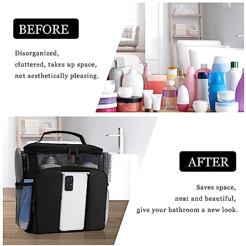 Dorm Room Essentials for College Students Girls Boys Guys,Shower Caddy,Travel Essentials Hanging Toiletry Bags for Traveling Women Men,Mesh Shower Caddies Portable for Camping,Gifts for Christmas - Thumbnail 3