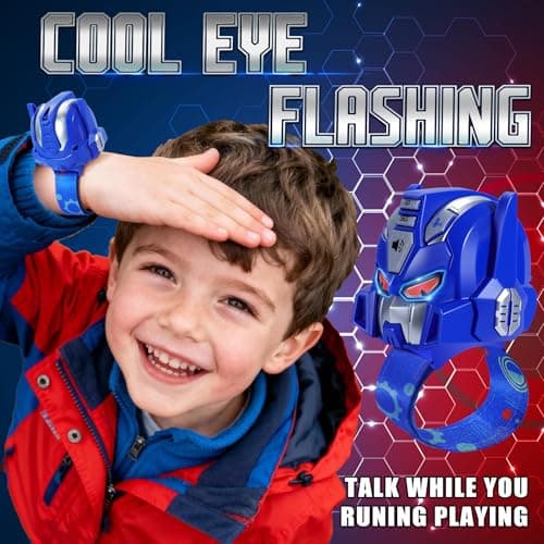 Vvinca Transform Toys Walkie Talkies for Kids 2 Pack - Toys 3-12 Year Old Boy Birthday Gift for Kids, Robots Walkie Talkies Adjustable Strap Voice-Changing Clear Sound Camping Outdoor Games - Thumbnail 3