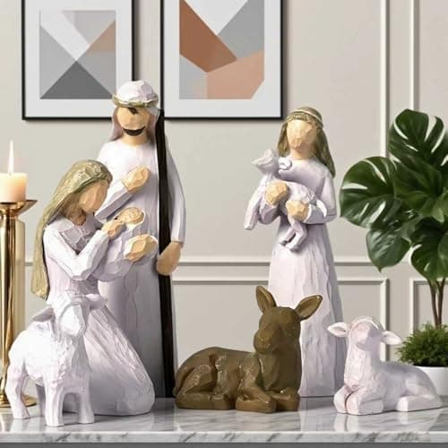 LIVINGBELL Christmas Nativity Scene Set Holy Family Ornament Statue - Image 1