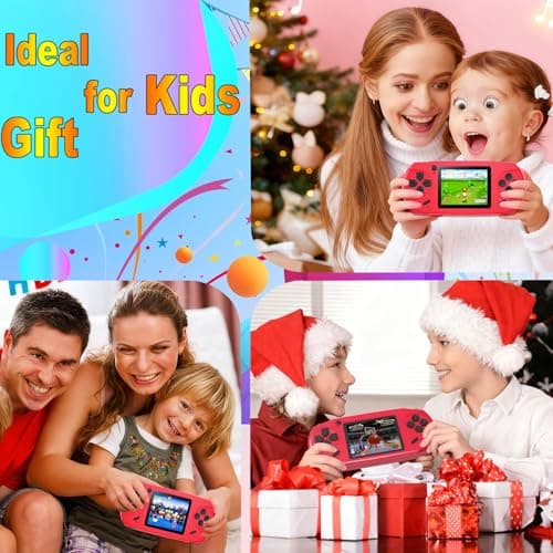 Beijue 16 Bit Handheld Games for Kids Preloaded 220 Retro Video Games, Red - Thumbnail 6