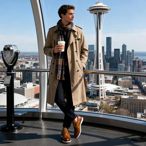 Vostey Men's Dress Shoes Leather Dress Shoes for Men Brown Dress Shoes Leather Oxford Shoes for Men Casual Dress Shoes for Men(BMY630 Yellow Brown 10.5) - Thumbnail 3