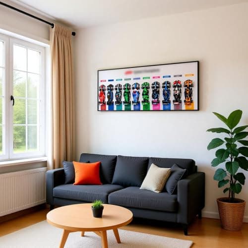 WETCEAOM Display Wallboard Compatible with Lego Speed Champions 10-Car 66802 Display Frame Wall Mount(with Hook), Wall Art- Ideal Compatible with Lego Car Wall Mount Display (Model Not Included!) - Thumbnail 3