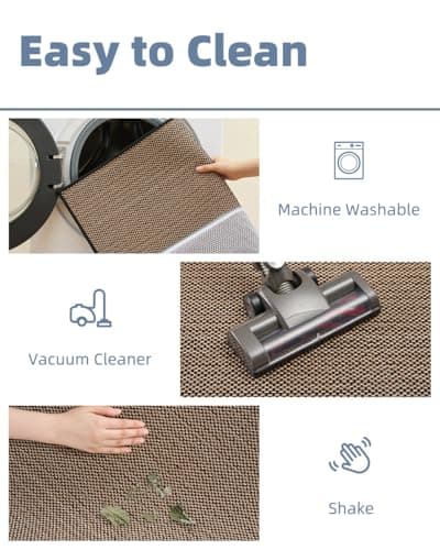 PADOOR Non-Slip Bath-Mats, Rubber-Backing Braided Absorbent Bathroom Mat, Machine Washable, Thin Bathroom Rugs Fit Under Door, Quick Dry, 20''x32'' Black - Thumbnail 6