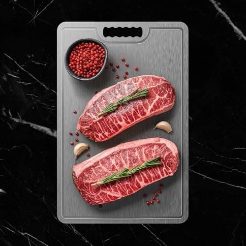 Titanium Cutting Board,100% Pure Titanium Cutting Boards for Kitchen, 2025 New Double Sided Food-Grade Chopping Board for Cutting Meat Vegetable Fruit-Small(11.5x8in) - Thumbnail 2
