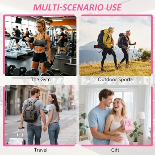 JACZZO Magnetic Gym Bag, Water Bottle Holder,Hands-Free Phone Mount,Gym Gifts for Women and Men (Pink) - Thumbnail 6