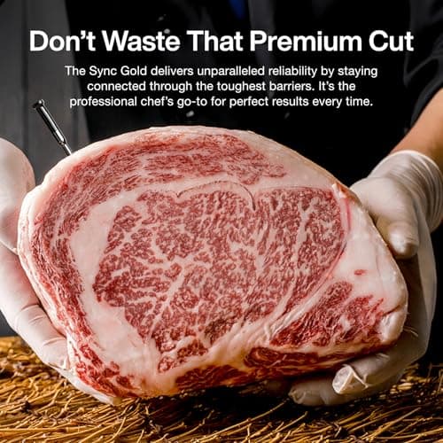 Typhur Sync Gold Wireless WiFi Meat Thermometer, 2 Slim Probes, 6 Sensors, 10x Stronger Signal, ±0.5℉ Accuracy, Smart Base Direct Setup, Reliable Reading Through Kamado Grill BBQ Oven Smoker Air Fryer - Thumbnail 3