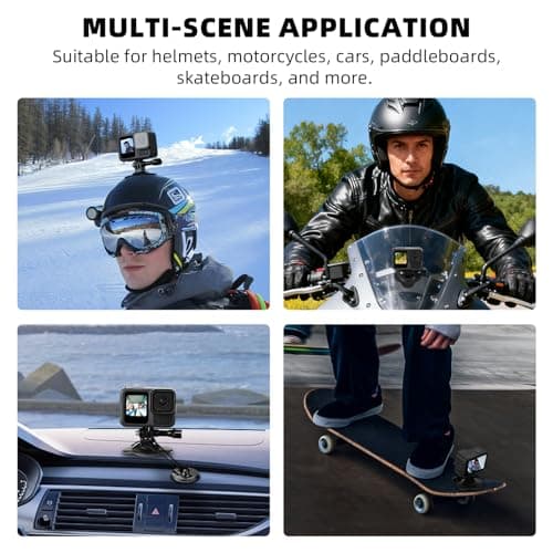 BRDRC Flexible Adhesive Mount for Insta360, 3 Packs Helmet Sticky Mount Kit with Safety Buckle for GoPro, Insta 360 X5 X4 GO 3S Ace Pro 2, for DJI Action 5 Pro 4 3 Accessories - Thumbnail 3