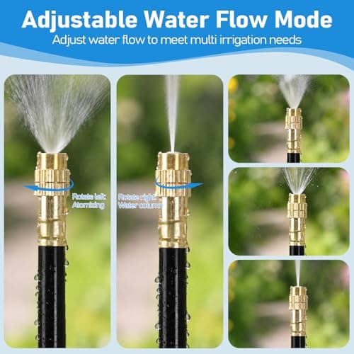 360° Adjustable Drip Irrigation System Kit, 50 FT Garden Watering System with 15 Copper Nozzles, Automatic Misting Sprinkler for Yard, Garden, Lawn, Raised Bed, Greenhouse and Plants - Thumbnail 4