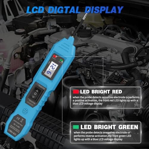 Power Circuit Probe Tester, 6V/12V/24V DC Circuit Tester Automotive, Multifunctional Car Electric Circuit Tester Power Fuse & Voltage Tester Light, Short Circuit Breake Finder Electrical Tools, Blue - Thumbnail 5
