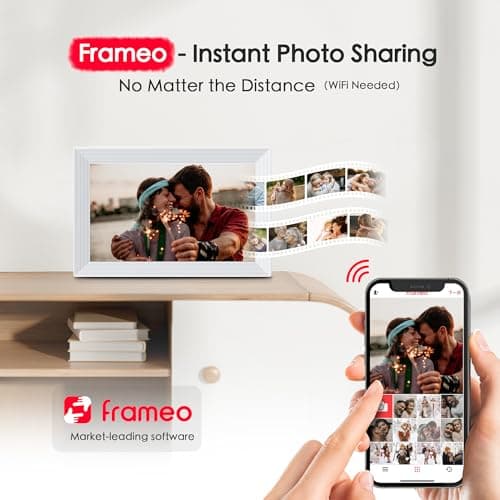 Digital Picture Frame, 10.1 inch Frameo Digital Frame WiFi, 1280 * 800 IPS HD Touchscreen, 32GB Storage, Instant Share Pictures Video, Smart Photo Frame Electronic, Gifts for Mom, House Warming - Thumbnail 4