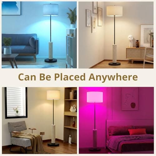 61 Inches Cat Scratching Post with Floor Lamp,Durable Natural Sisal and Heavy Duty Base,Suitable for Living Room Bedroom Dining Room Kitchen - Thumbnail 4