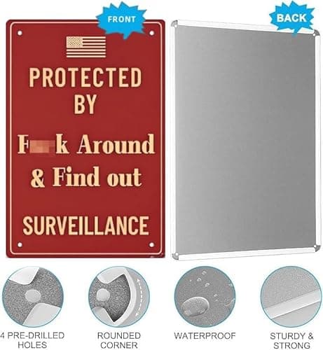 Carastora Funny Warning Metal Tin Sign - Weatherproof Outdoor Safety Sign - for Home, Garage and Office - 8x12 Inch - Thumbnail 5