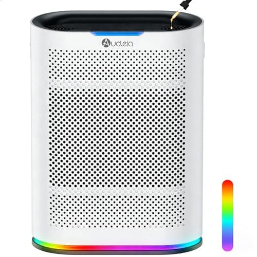 Air Purifiers for Home Large Room Cover 2,100 Ft²,Home Air Purifier with Air Quality Monitor & Aromatherapy,Auto H13 Air Purifier Removes Pets Hair Dust Smoke Odor,with 7 Colors Light(White) - Image 1