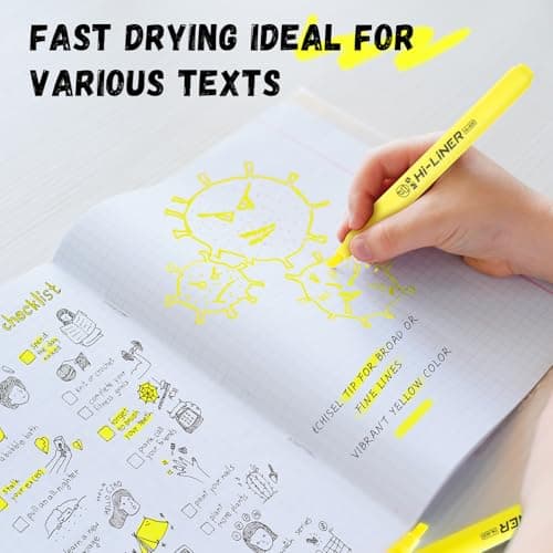M&G Liner Highlighters, 12-Count Pack Yellow Highlighters, Chisel Tip No Bleed Highlighter Pens for Office Documents, Planning, and Everyday Organization - Thumbnail 6