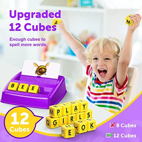 Educational Games for Kids Ages 3-8, Matching Letter Game for Kids Toys for 3-8 Year Olds Boys Girls Birthday Gifts for 3-8 Year Olds Girls Boys Preschool Kindergarten Educational Spelling Toys Purple - Thumbnail 3