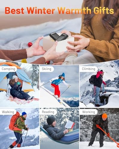 Lerat Hand Warmers Rechargeable 2 Pack, Electric Hand Warmer, Fast Heating Portable Pocket Heaters, 2 in 1 Quick Charge Hand Warmer for Outdoor Indoor, Warmer Gifts for Women, Men, Camping-Light Black - Thumbnail 5