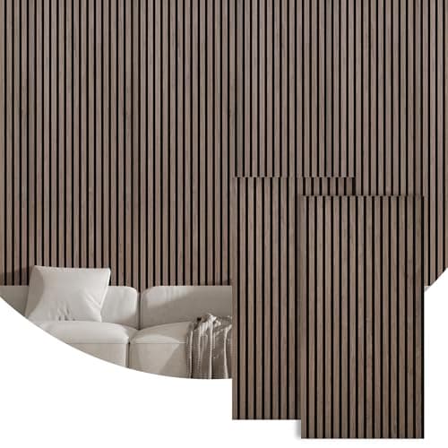 2 Packs Acoustic Wall Panel, 47.2"x23.6" Wood Slat SoundProof Wall Panels, Sound Absorbing Dampening Panel for Office,Home Theater,Studio, Walnut