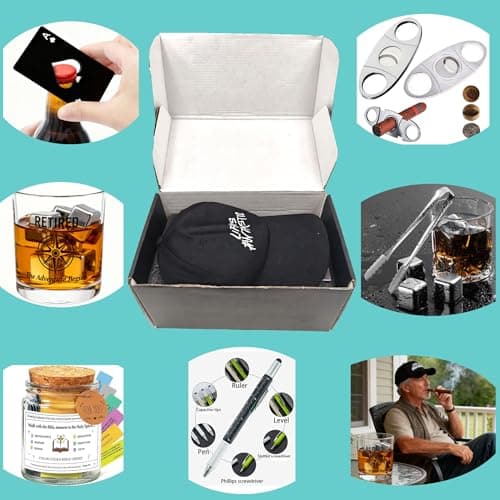Retirement Gifts for Men 2026,12Pcs Birthday Gift for Dad,Happy Retired Gifts Basket for Father, Grandpa, Coworker, Teachers, Boss, Friends, Retirees. - Thumbnail 2