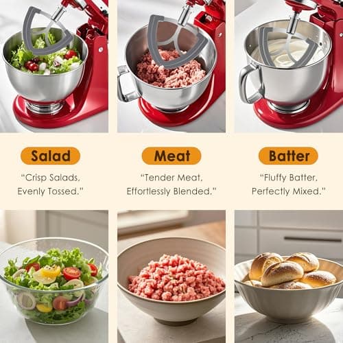 Flex Edge Beater for KitchenAid 4.5-5QT Tilt-Head Mixer, Stainless Steel Flat Beater Paddle Attachment with Food-Grade Silicone Scraper, Dishwasher Safe, for Kitchen Aid Mixer Accessories - Thumbnail 4