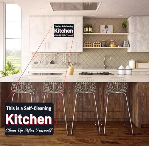 Carastora Rustic Kitchen Tin Sign, Funny “Clean Up After Yourself” Metal Wall Art for Farmhouse, Cafe, Bar & Home, Durable 12x8 Inch Decorative Poster - Thumbnail 4