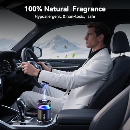 Smart Car Air Freshener, Enlarged Spray Nozzle, Car Air Freshener Diffuser Pro, Auto On/Off, Adjustable Modes, 8 Ambient Lights, Long-lasting Premium Scents (Grapefruit) - Thumbnail 2