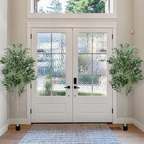 2 Pack Artificial Olive Trees, 6FT Indoor Tall Faux Olive Trees with Planter, Realistic Olive Plants for Home Decor Office Living Room - Thumbnail 5