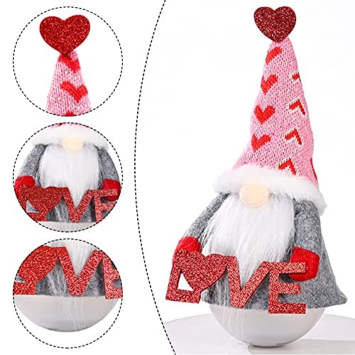 Valentines Day Decor - Valentines Day Decorations - Red Valentine Tumbler Plush Gnomes Decorations for Home, Office - Valentine's Gifts for Her, Wife, Women - Romantic Anniversary Vday Wedding Gift - Thumbnail 4
