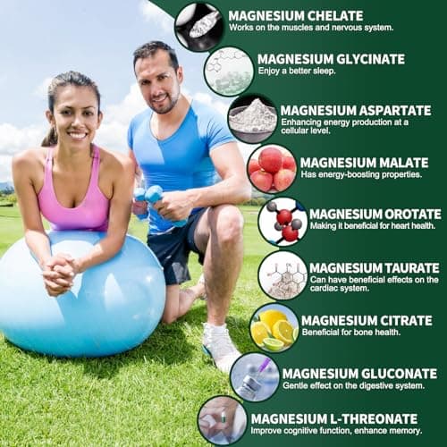 Magnesium Supplement with 9 Forms of High Absorption Magnesium Glycinate, L-threonate, Citrate, Malate and More for Muscle, Brain Support, Non-GMO, Gluten & Soy Free, 60 Capsules - Thumbnail 4