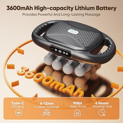 EDISTEC 16-Head Percussion Massage Gun – 9 Modes 99 Speeds, Quiet Deep Tissue Massager with 3600mAh Battery, 15-Min Auto Shut-Off, Muscle Recovery & Comfort Relief - Thumbnail 6