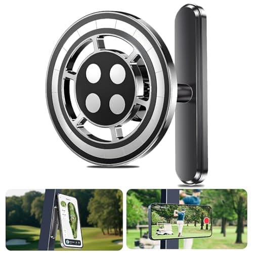 Magnetic Golf Cart Alloy Phone Holder Compatible with Mag-Safe iPhone 12-17, Fits EZGO, Club Car, Yamaha, Golf Cart Accessories Essentials 2026 Valentine's Day Ideas Golf Gifts for Men Women Him - Thumbnail 2