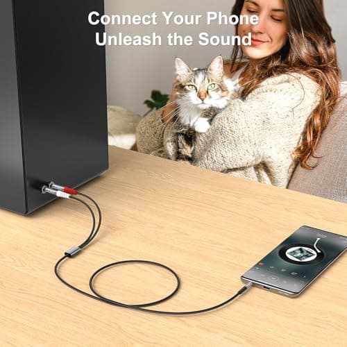 J&D 1/8 to 1/4 Stereo Cable, 3.5mm TRS to Dual 6.35mm TS Mono Y-Splitter Adapter Nylon Braid Jack Breakout Cord for Smartphone, CD Player, Speakers and Home Systems Amplifier, 3.3 Feet, Grey - Thumbnail 2