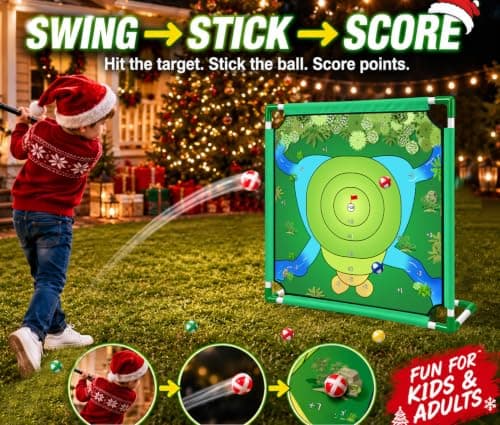VQRZG Golf Chipping Outdoor Game, Portable Yard Practice Set, Indoor & Lawn Play for Adults and Family, Backyard, Beach, Office Party, Golf Gifts for Men (Golf Chipping Game Set) - Thumbnail 3