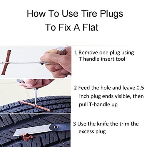 DAIFUQIHUA 100 Pcs Tire Plugs, The Strings of Tire Repair Kit, Tire Patch Plugs, Plugs to Fix A Flat, Suits Car, ATV, UTV, Motorcycle, Wheelbarrow - Thumbnail 4