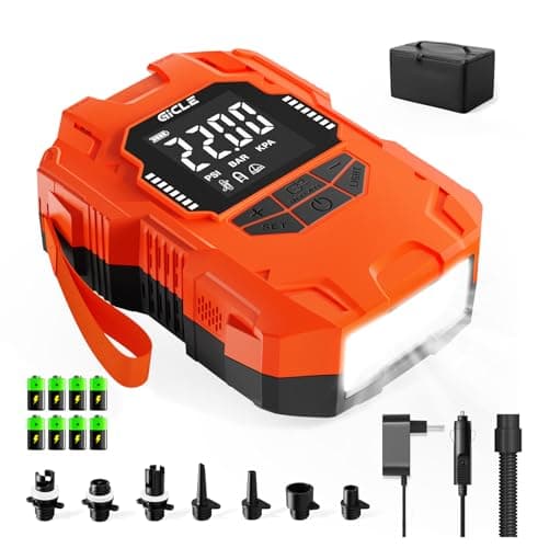 GICLE 22PSI Rechargeable Paddle Board Pump, Dual Power (Battery & 12V Car) Electric SUP Pump, Automatic Portable Inflator & Deflator with Fast Charging for Inflatables Kayak Boat Tent Camping Mattress - Image 1