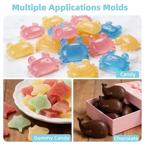 Fu Store Ice Cube Tray Shell Silicone Ice Cube Trays with Cute Marine Life Shapes Cubes Easy to Release Perfect for Freezer Home, Kitchen, Drinks, Cocktail, Coffee, Chocolate Mold (Blue) - Thumbnail 2