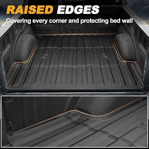 LUMWAY Truck Bed Mat for Ford F150 2015-2025 2026, All Weather Trunk Bed Liner for 2025 Ford F-150 Raptor Lightning Accessories, 5.5FT 67.1'' TPE Cargo Liner Truck Mat (Not Fit 6.5FT/8FT Bed) - Thumbnail 4