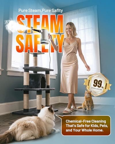 Handheld Steam Cleaner for Home, 3s Instant Heat Pressurized Steamer with 650ML Long-Lasting Tank – Lightweight Portable for Kitchen, Grout, Pet Stains, Couch, Car, Bathroom, Tile, Oven, BBQ Grill - Thumbnail 6