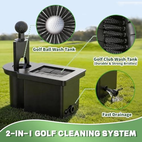 Golf Cart Ball Washer&Club Cleaner Kit, 2-in-1 Golf Ball Cleaner & Golf Club Cleaner, Detachable OEM Replacement for EZGO, Club Car, Yamaha Golf Cart Accessories | Fathers Day Gifts - Thumbnail 6
