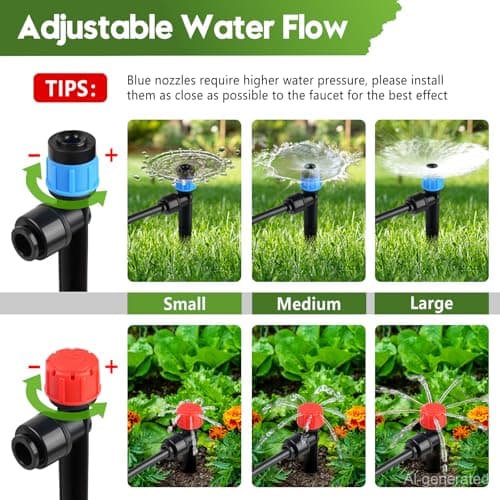 240FT Drip Irrigation System Kit Quick-Connect, Automatic Garden Watering System for Raised Garden Beds, Greenhouse, Yard, Lawn, Plant with 1/2 inch Hose 1/4 inch Distribution Tubing and Accessories - Thumbnail 4