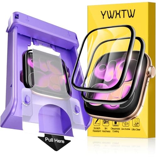 YWXTW TOP 9H+ Tempered Glass Screen Protector for Apple Watch Series 11/10 46mm, [3S Installation] Bubble-Free, Anti-Scratch, HD Clear Film for iWatch 11/10 46mm - Image 1
