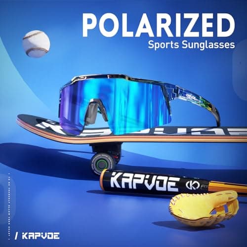 KAPVOE Youth Polarized Sports Sunglasses Kids Baseball Softball Cycling Glasses UV400 Protection for Boys Girls Age 6-12 - Thumbnail 3